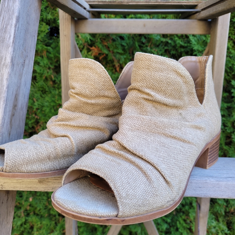 Open toe booties